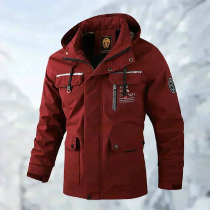 Clásica Chaqueta Acolchada para Hombre Impermeable Con-Capucha Cortavientos