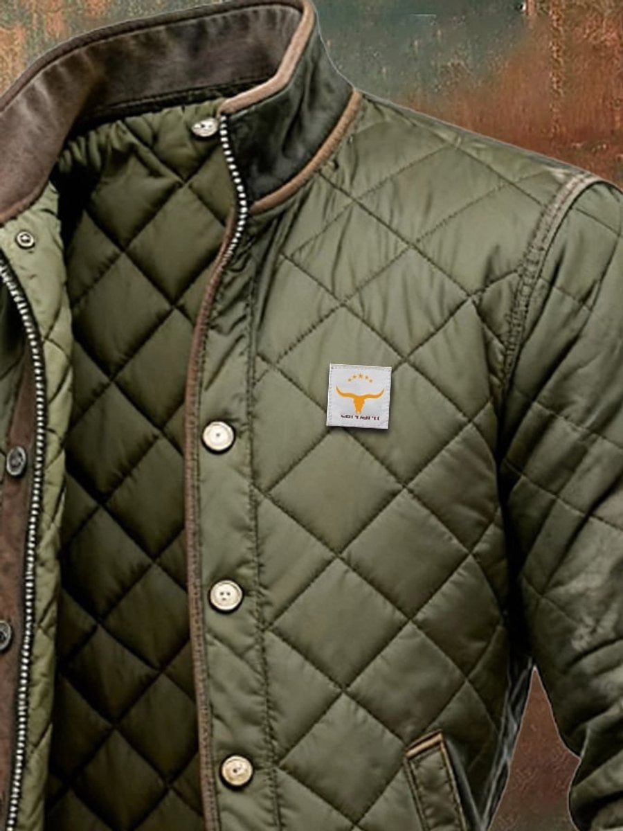 Clásica Chaqueta Bomber para Hombre Acolchada Antiarrugas Cuello-Alto