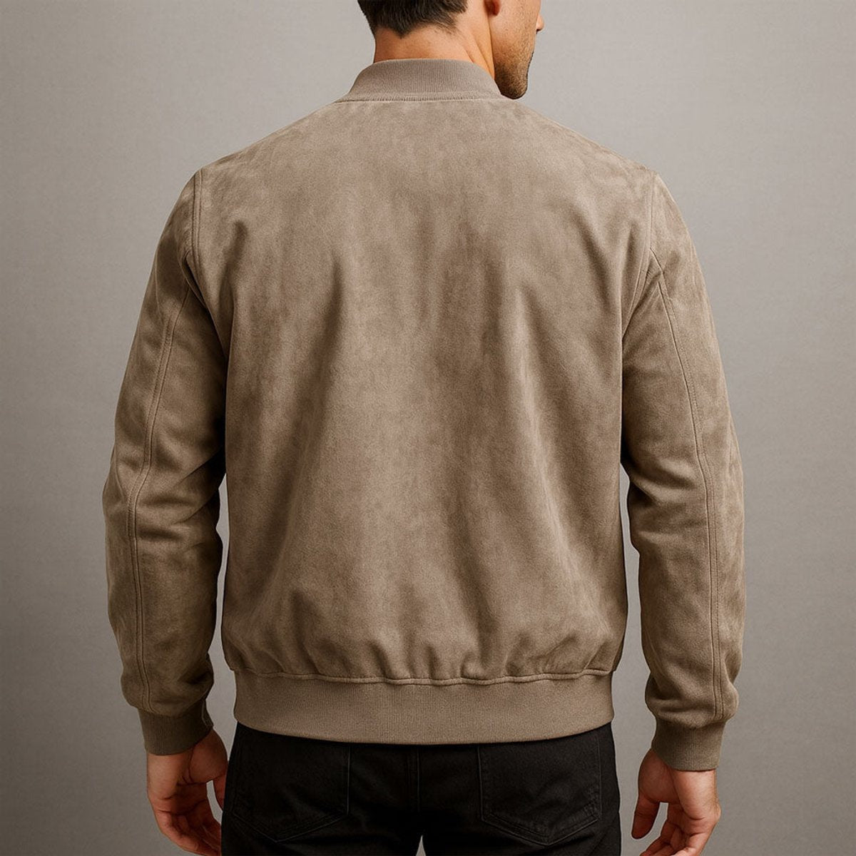 Clásica Chaqueta Bomber para Hombre Efecto-Ante Corte-Slim Con-Cremallera