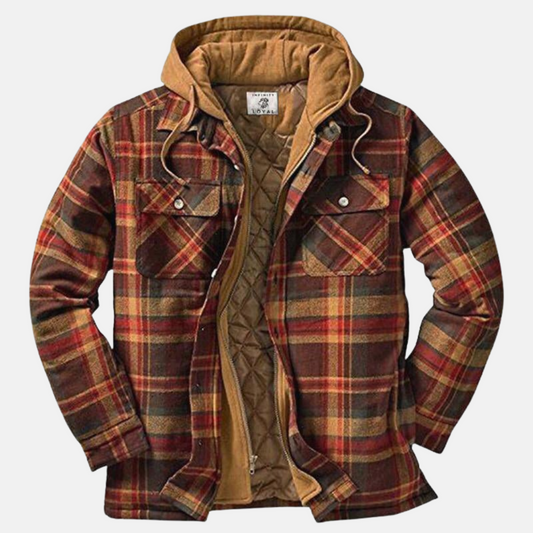 Clásica Chaqueta de Cuadros para Hombre Con-Botones Cálida