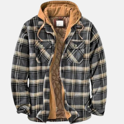 Clásica Chaqueta de Cuadros para Hombre Con-Botones Cálida