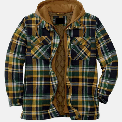 Clásica Chaqueta de Cuadros para Hombre Con-Botones Cálida