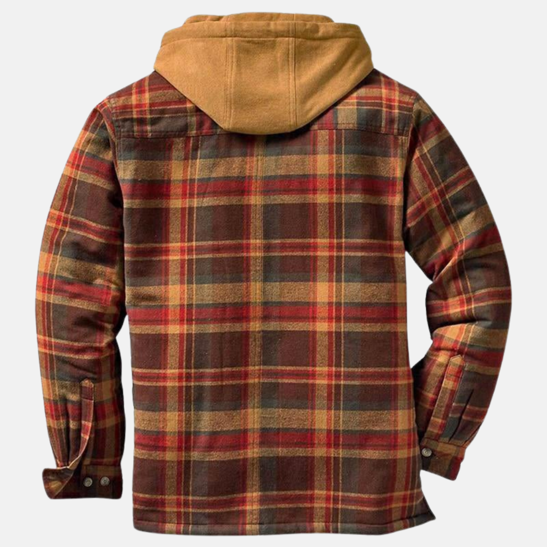 Clásica Chaqueta de Cuadros para Hombre Con-Botones Cálida