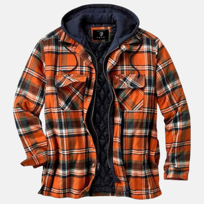 Clásica Chaqueta de Cuadros para Hombre Con-Botones Cálida