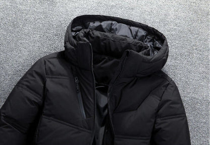 Clásica Chaqueta de Invierno para Hombre Acolchada Capucha-Desmontable Con-Bolsillos
