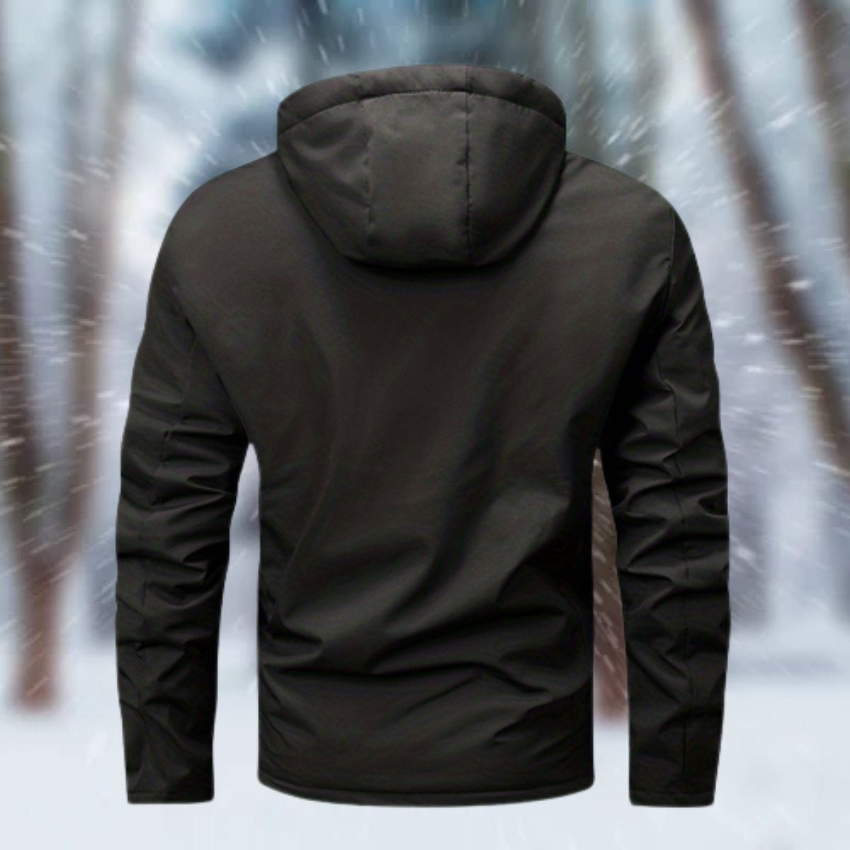 Clásica Chaqueta de Invierno para Hombre Impermeable Con-Capucha Forro-Cálido