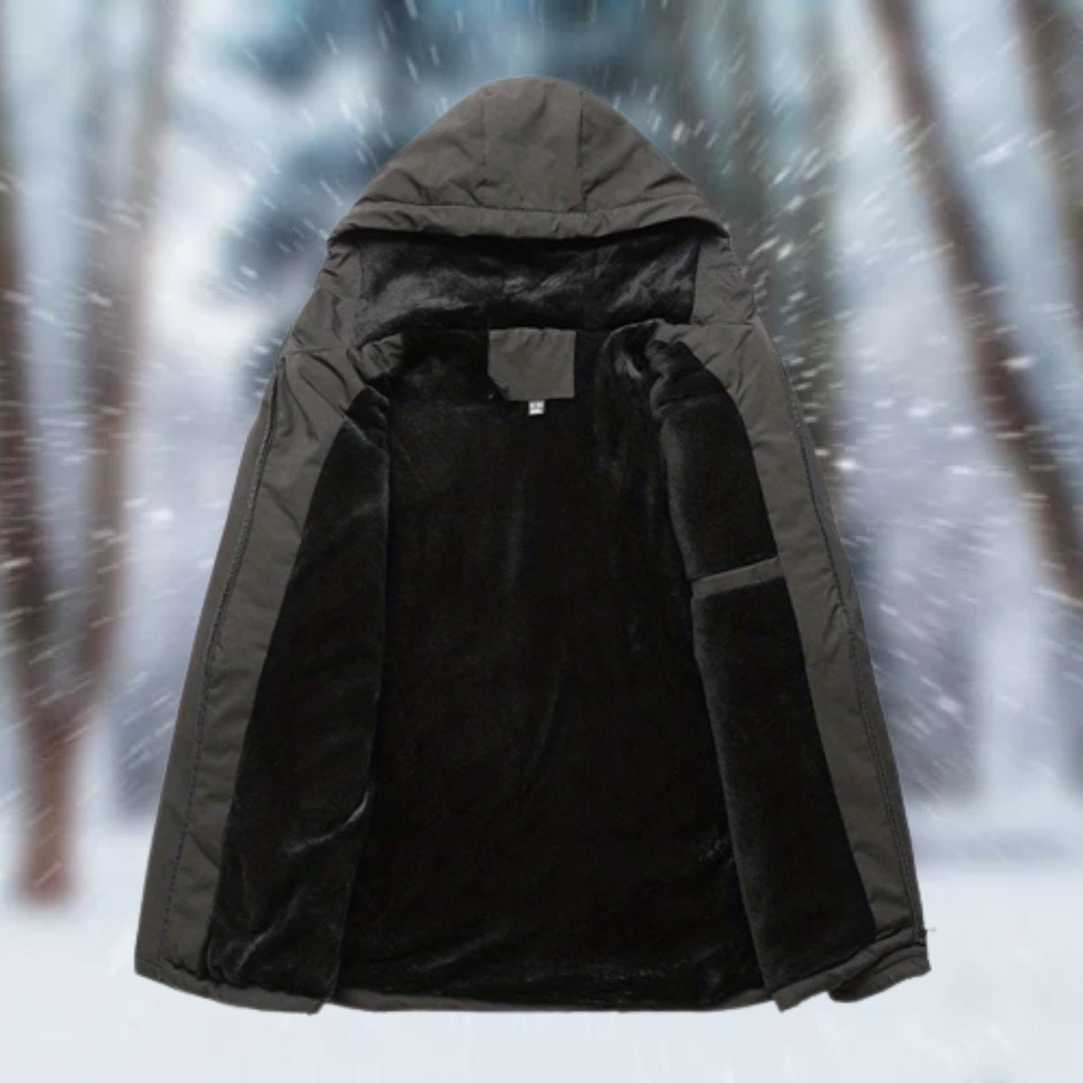 Clásica Chaqueta de Invierno para Hombre Impermeable Con-Capucha Forro-Cálido