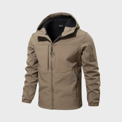Clásica Chaqueta Softshell para Hombre Impermeable Con-Cremallera Puños-Ajustables
