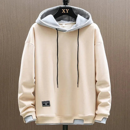 Clásica Sudadera con Capucha para Hombre Bicolor Capucha-Ajustable Tejido-Transpirable