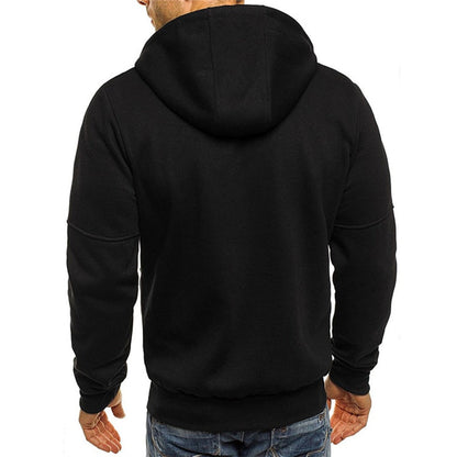 Clásica Sudadera con Capucha para Hombre Con-Cremallera Corte-Relajado Tejido-Suave