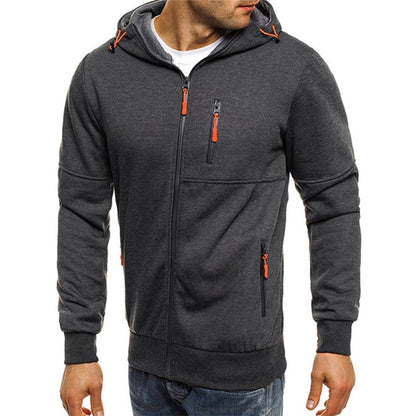 Clásica Sudadera con Capucha para Hombre Con-Cremallera Corte-Relajado Tejido-Suave
