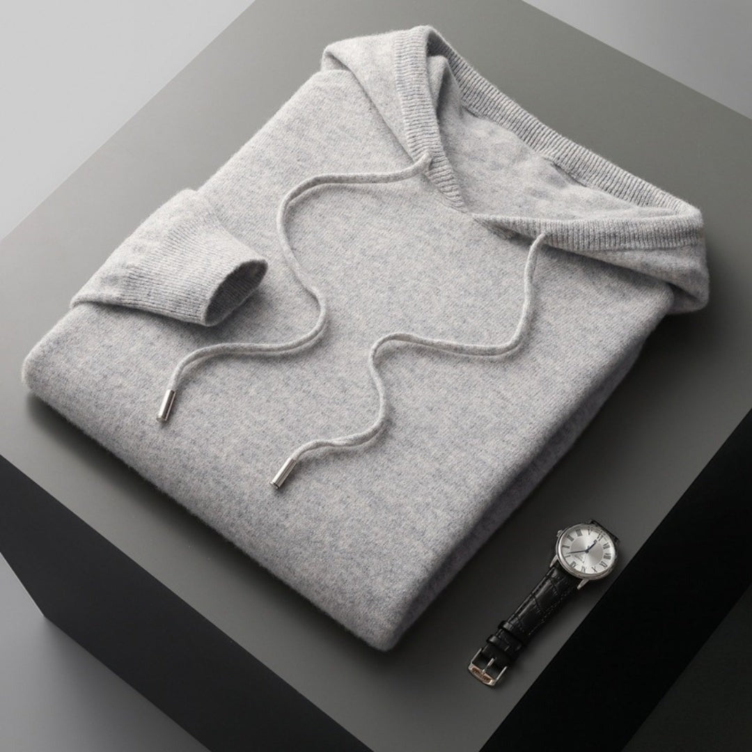 Clásica Sudadera con Capucha para Hombre De-Punto-Suave Ligera