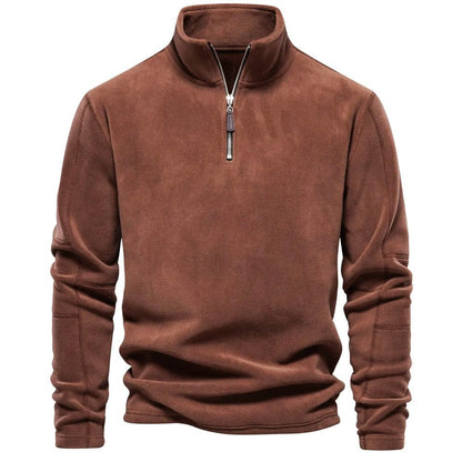 Clásica Sudadera para Hombre Media-Cremallera Cuello-Alto Ajuste-Cómodo