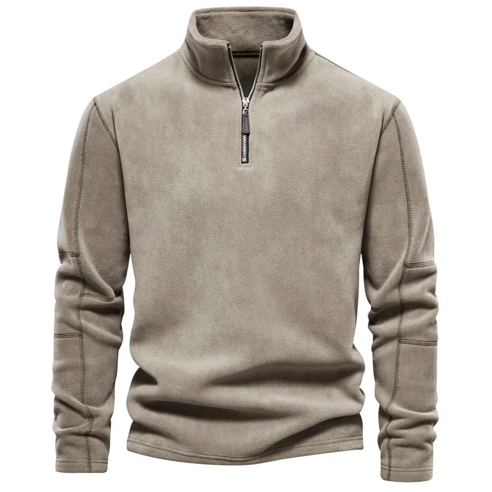 Clásica Sudadera para Hombre Media-Cremallera Cuello-Alto Ajuste-Cómodo