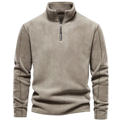 Clásica Sudadera para Hombre Media-Cremallera Cuello-Alto Ajuste-Cómodo