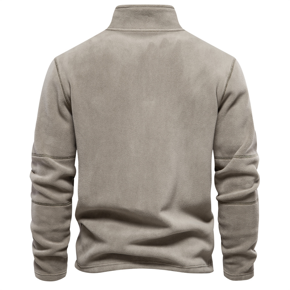 Clásica Sudadera para Hombre Media-Cremallera Cuello-Alto Ajuste-Cómodo