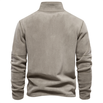 Clásica Sudadera para Hombre Media-Cremallera Cuello-Alto Ajuste-Cómodo