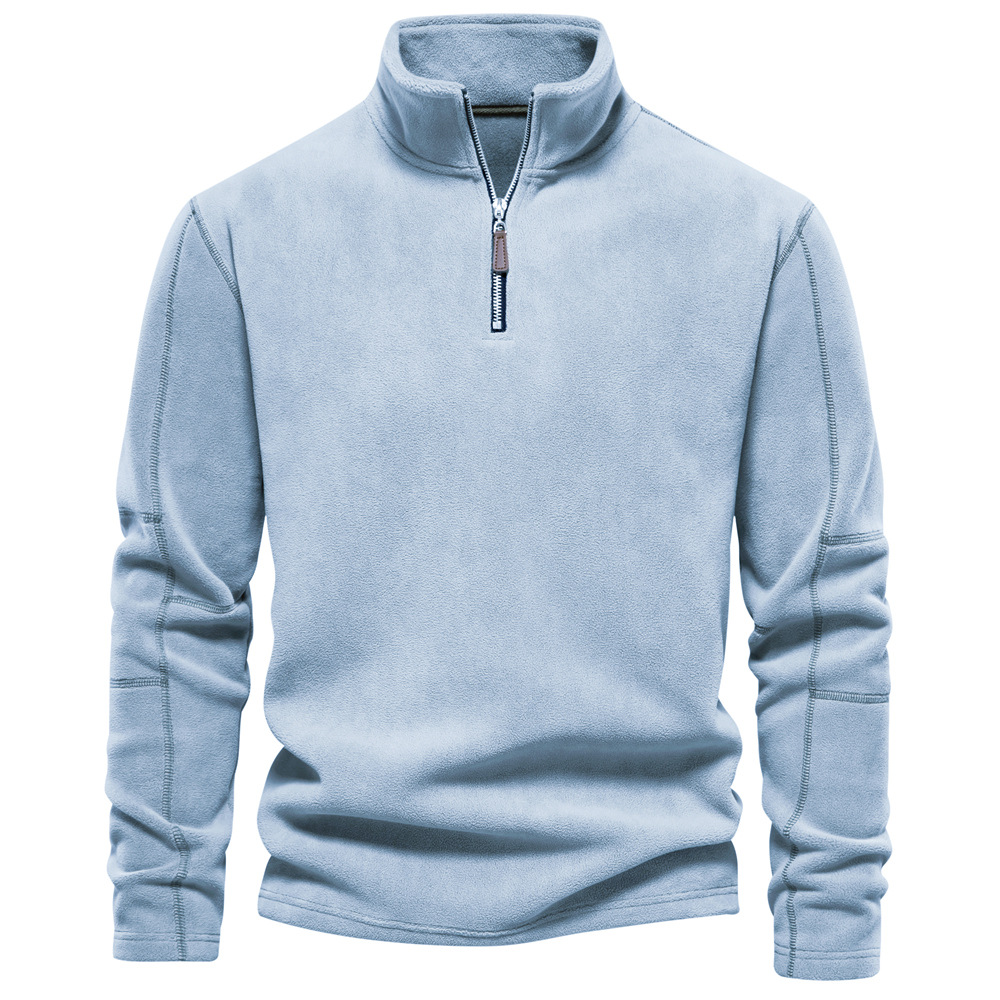 Clásica Sudadera para Hombre Media-Cremallera Cuello-Alto Ajuste-Cómodo