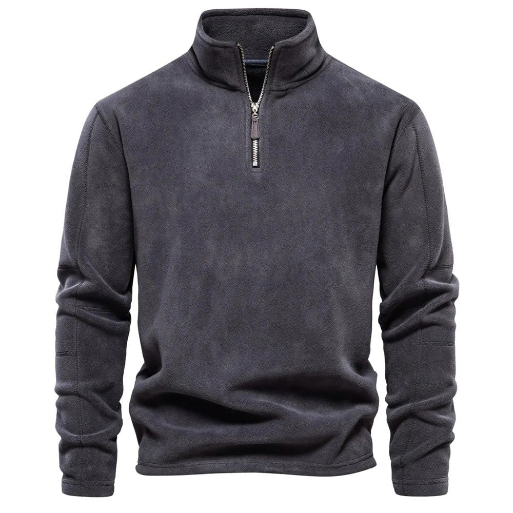 Clásica Sudadera para Hombre Media-Cremallera Cuello-Alto Ajuste-Cómodo