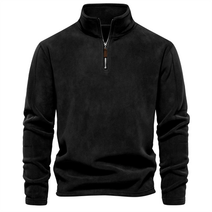 Clásica Sudadera para Hombre Media-Cremallera Cuello-Alto Ajuste-Cómodo