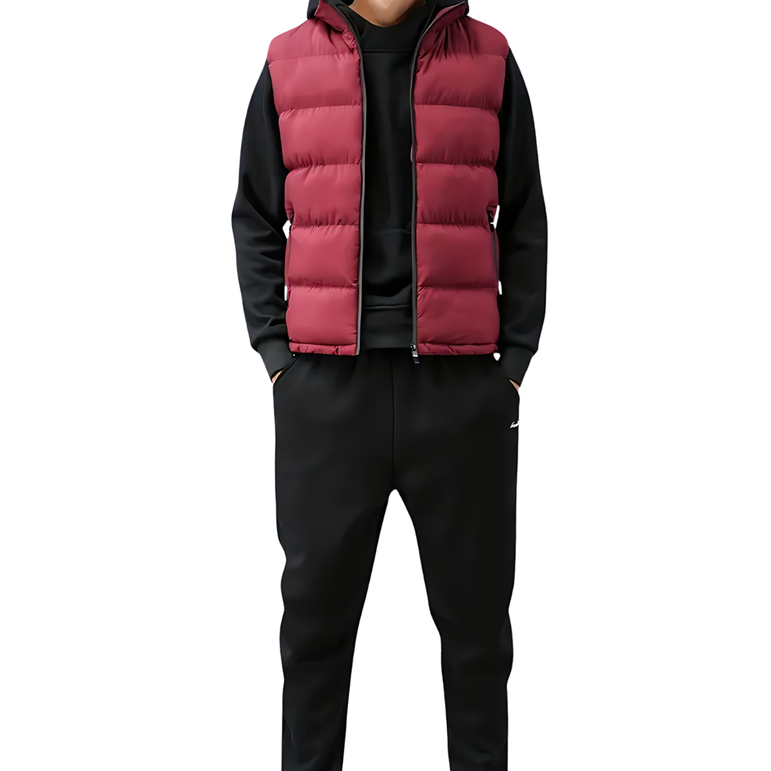 Clásico Chaleco Acolchado para Hombre Con-Bolsillos Estilo-Deportivo Ligero
