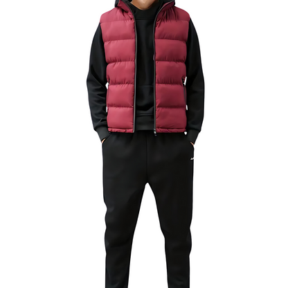 Clásico Chaleco Acolchado para Hombre Con-Bolsillos Estilo-Deportivo Ligero