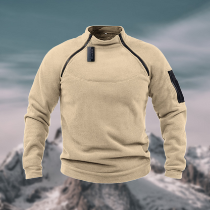 Clásico Jersey para Hombre Media-Cremallera Cuello-Alto Ligero