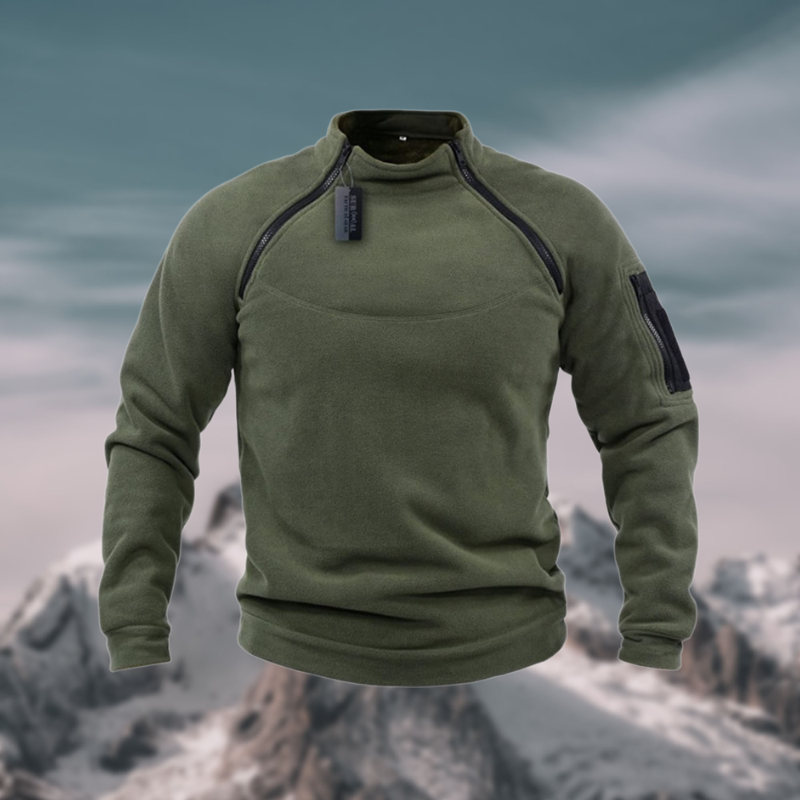 Clásico Jersey para Hombre Media-Cremallera Cuello-Alto Ligero