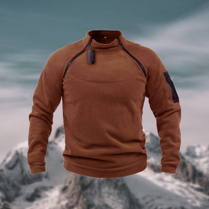 Clásico Jersey para Hombre Media-Cremallera Cuello-Alto Ligero