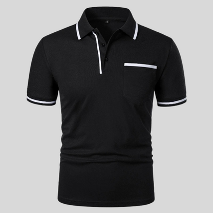 Clásico Polo para Hombre Detalles-Contraste Con-Bolsillo Con-Botones