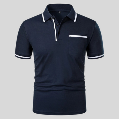 Clásico Polo para Hombre Detalles-Contraste Con-Bolsillo Con-Botones