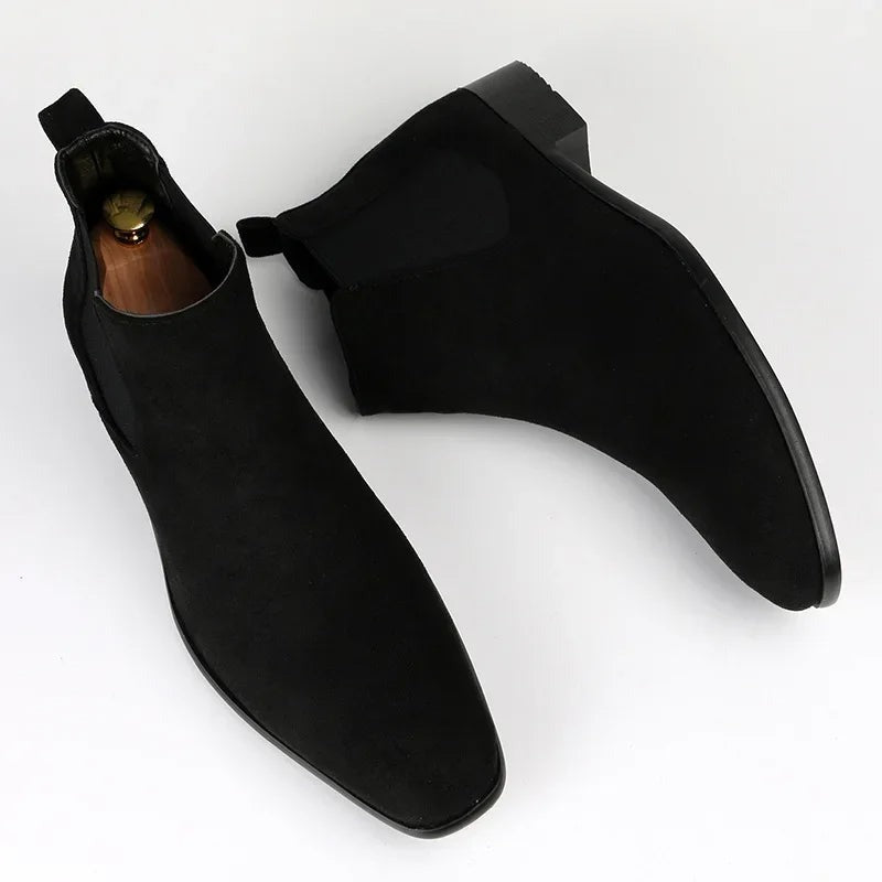 Clásicos Botines Chelsea para Hombre Sin-Cordones Elásticos-Laterales