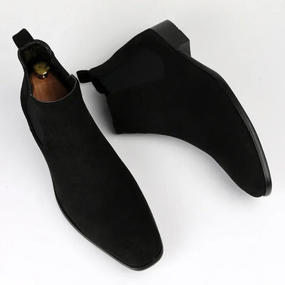 Clásicos Botines Chelsea para Hombre Sin-Cordones Elásticos-Laterales