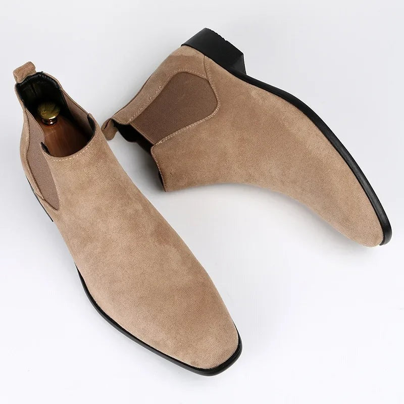Clásicos Botines Chelsea para Hombre Sin-Cordones Elásticos-Laterales