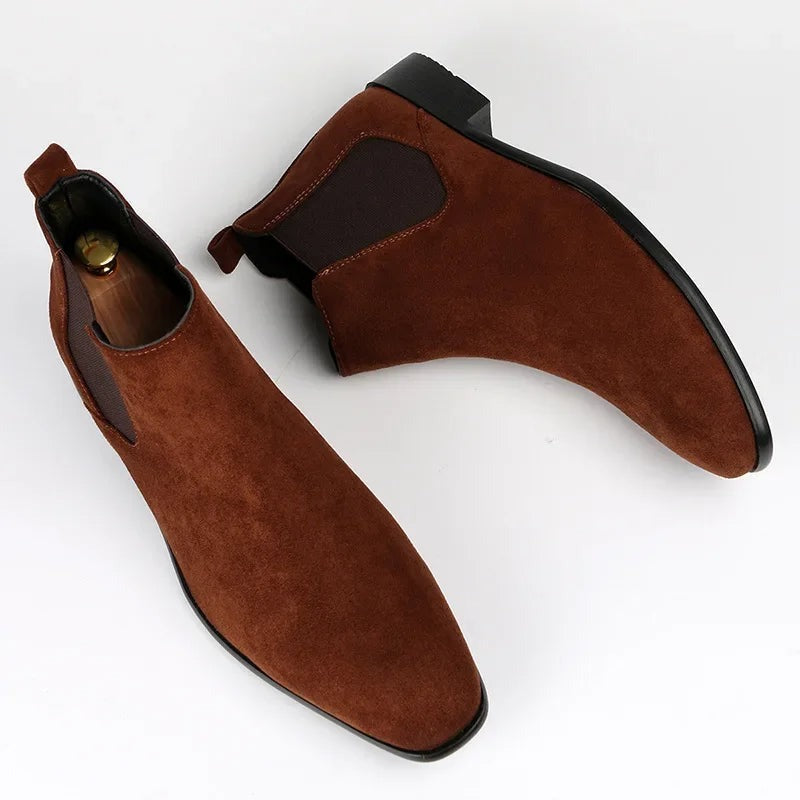 Clásicos Botines Chelsea para Hombre Sin-Cordones Elásticos-Laterales