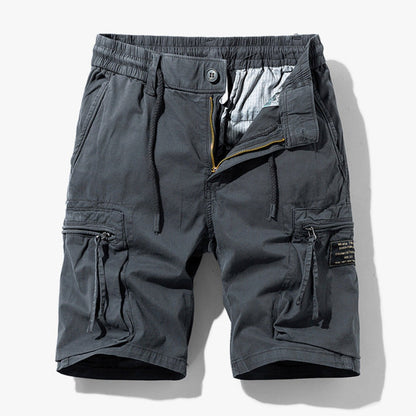 Clásicos Pantalones Cortos Cargo para Hombre Con-Cordón Multibolsillos Corte-Relajado