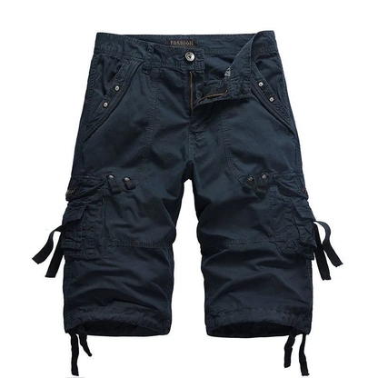Clásicos Pantalones Cortos Cargo para Hombre Multibolsillos Con-Cinturón Corte-Relajado