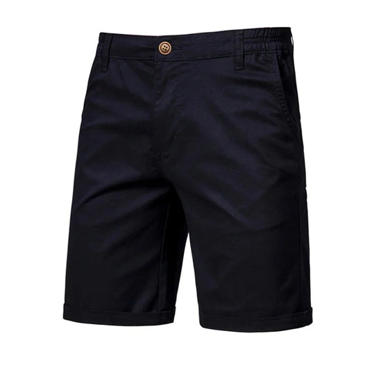Clásicos Pantalones Cortos Chinos para Hombre Con-Botones Con-Bolsillos Corte-Clásico