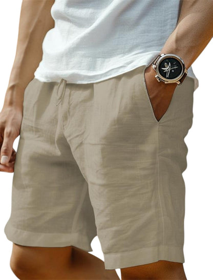 Clásicos Pantalones Cortos para Hombre Corte-Relajado Con-Cordón Con-Bolsillos