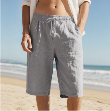 Clásicos Pantalones Cortos para Hombre Estilo-Playa Con-Cordón Con-Bolsillos