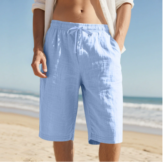 Clásicos Pantalones Cortos para Hombre Estilo-Playa Con-Cordón Con-Bolsillos