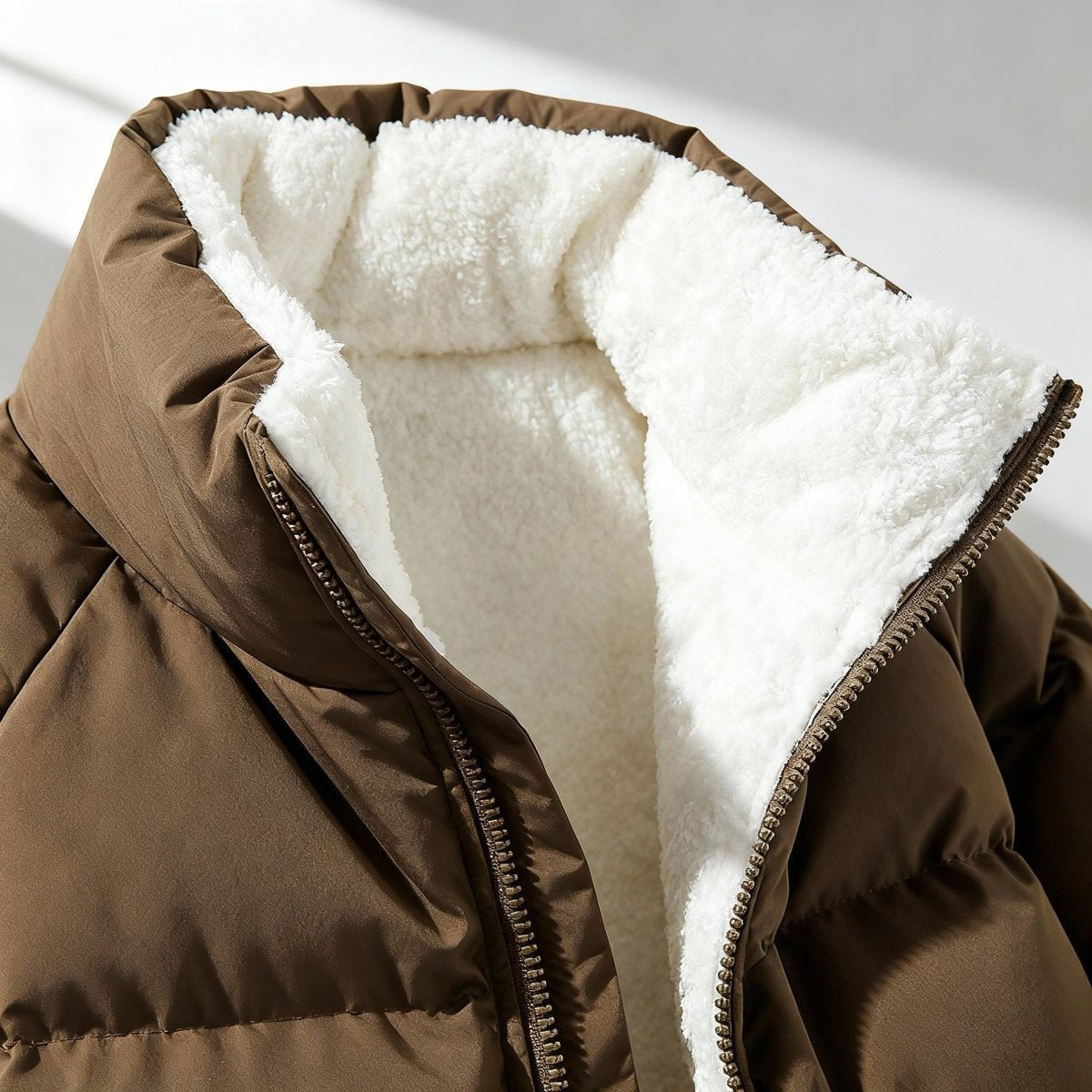 Cómoda Chaqueta Acolchada para Mujer Con-Capucha Forro-Polar Con-Cremallera