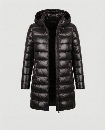 Cómoda Chaqueta de Plumas para Mujer Ultraligera Slim-Fit Con-Capucha