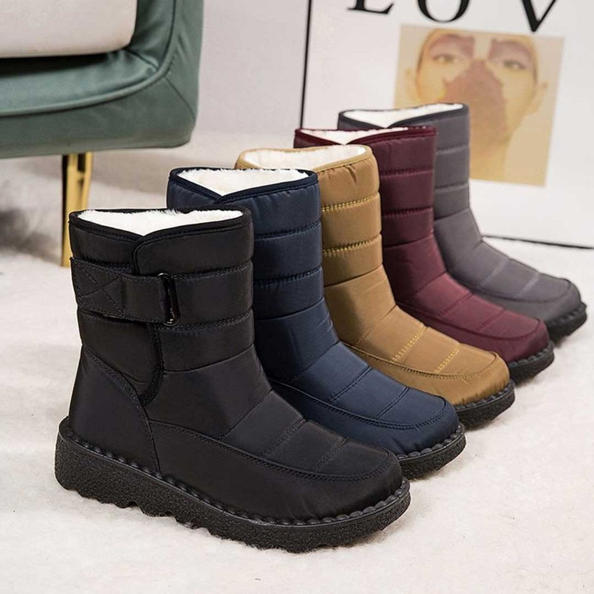 Cómodas Botas Altas para Mujer Impermeables Forro-Térmico Suela-Antideslizante