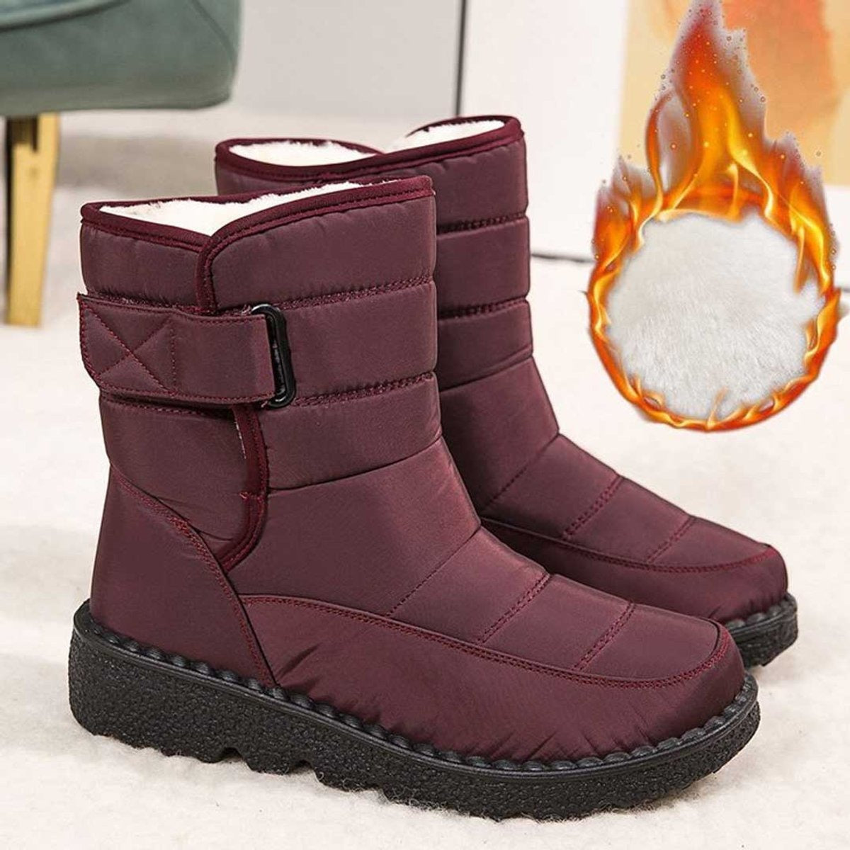 Cómodas Botas Altas para Mujer Impermeables Forro-Térmico Suela-Antideslizante