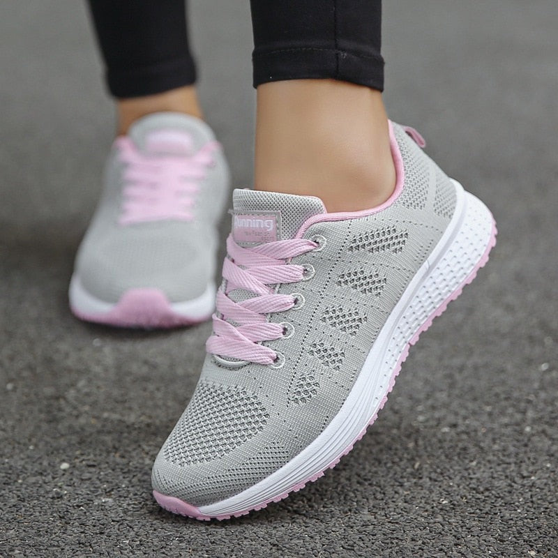 Cómodas Zapatillas para Mujer Con-Cordones Ligeras Para-Caminar