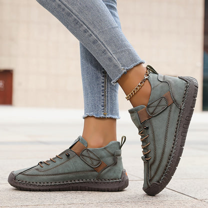 Cómodas Zapatillas para Mujer Con-Cordones Suela-Plataforma Estilo-Casual