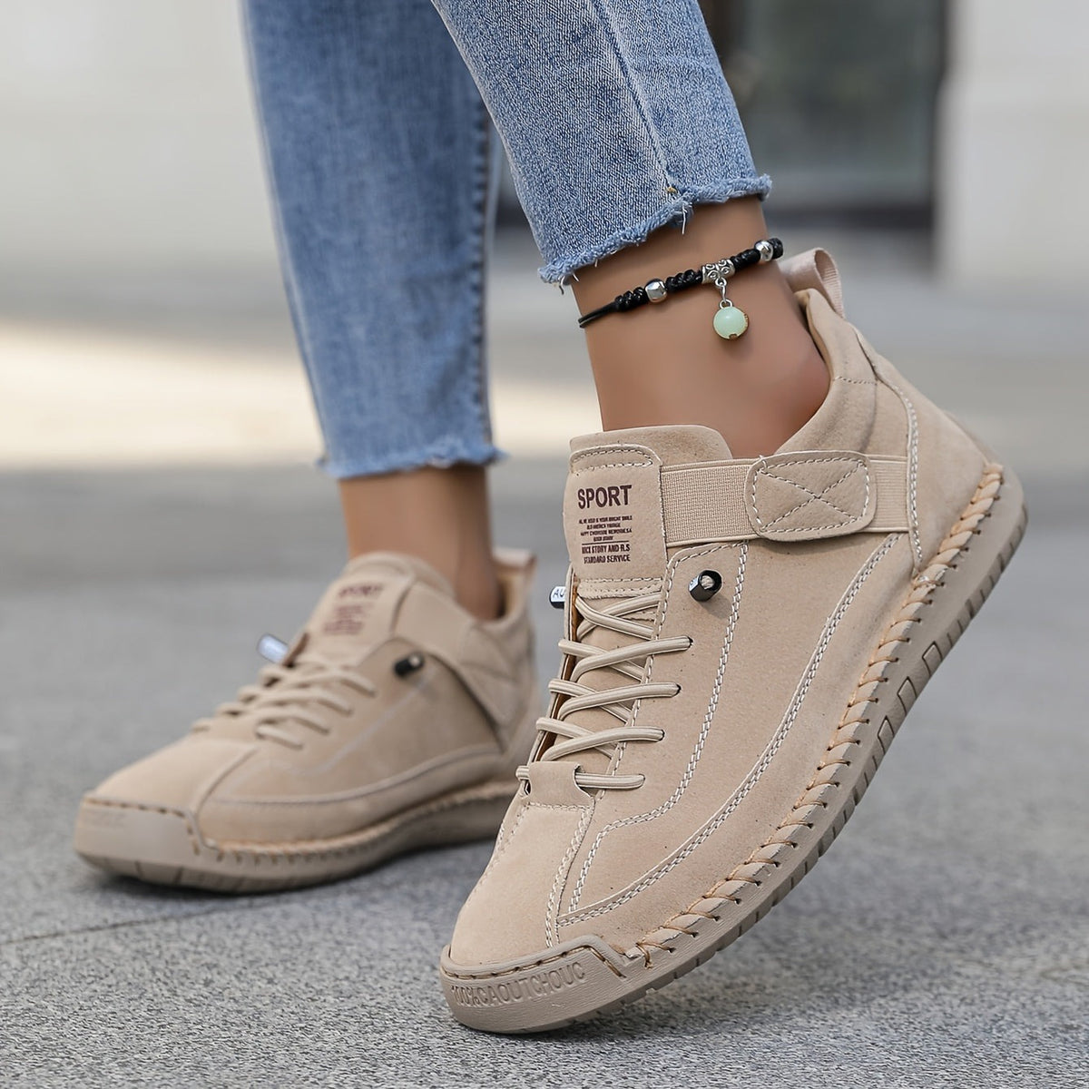 Cómodas Zapatillas para Mujer Con-Cordones Suela-Plataforma Estilo-Casual