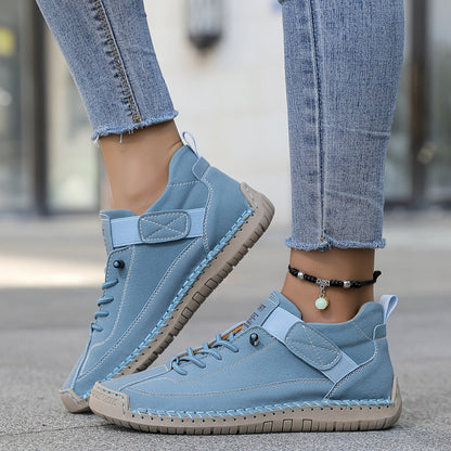 Cómodas Zapatillas para Mujer Con-Cordones Suela-Plataforma Estilo-Casual