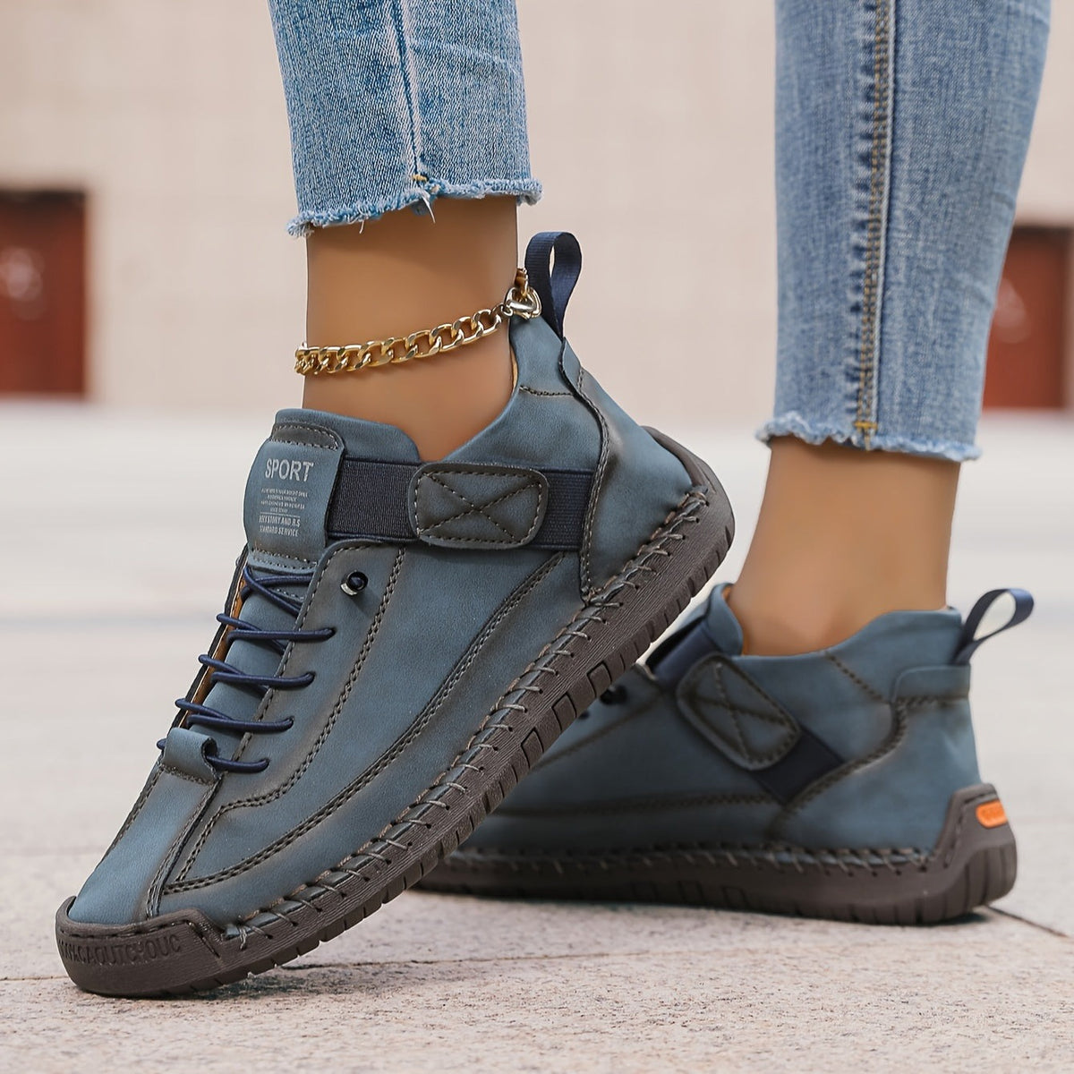 Cómodas Zapatillas para Mujer Con-Cordones Suela-Plataforma Estilo-Casual